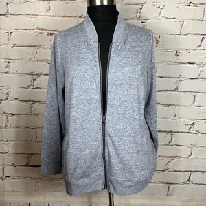 L/S marked yarn zip front casual jacket sz 18/20
